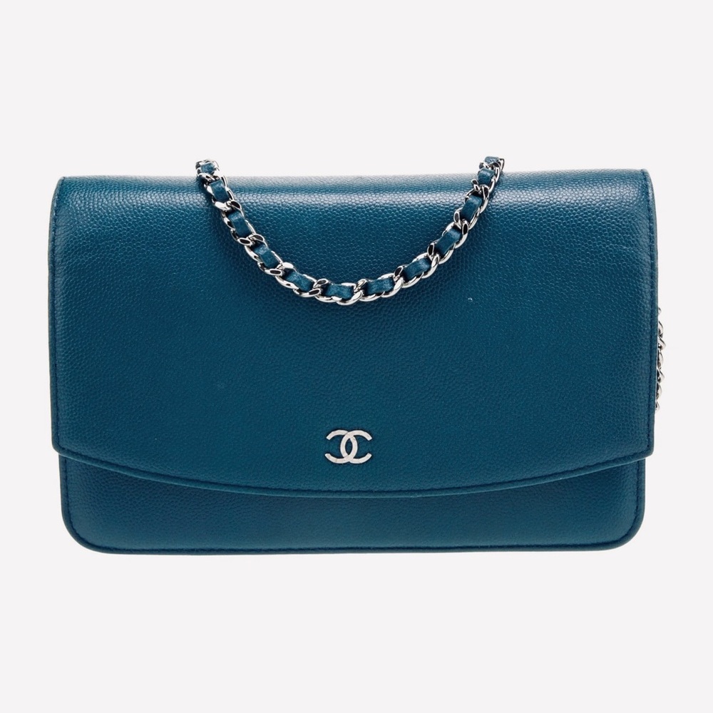 Chanel Teal Leather Crossbody Bag